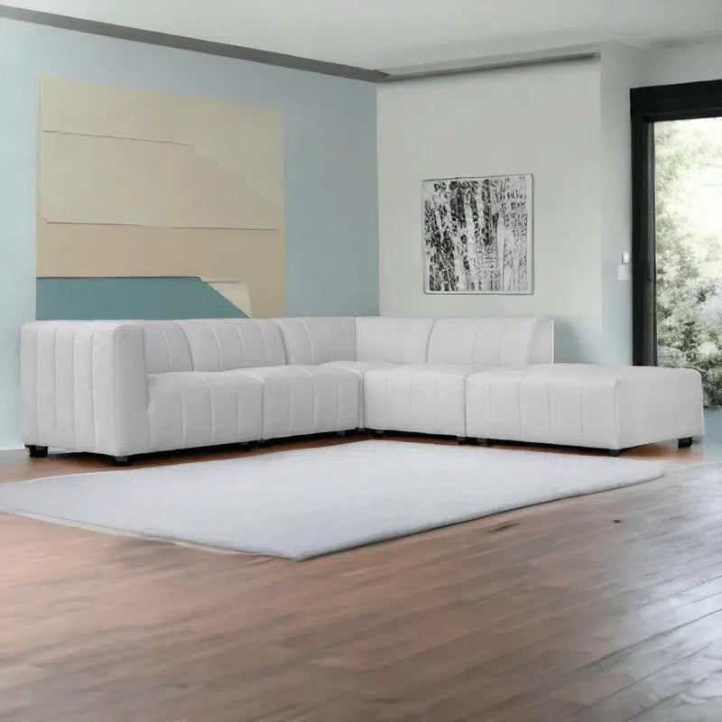 Lyric Dream Light Grey 5-piece right facing modular sectional couch Modular Sofas LOOMLAN By Moe's Home