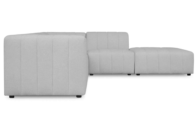 Lyric Dream Light Grey Modular Sectional Couch Set of 5 PC Set Stain Resistant Modular Sofas LOOMLAN By Moe's Home