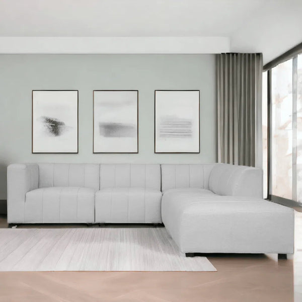 Lyric Dream Light Grey 5-piece right facing modular sectional couch Modular Sofas LOOMLAN By Moe's Home