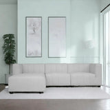 Lyric Light Grey Reversible Modular Sectional Sofa With Ottoman 4 PC Set Modular Sofas LOOMLAN By Moe's Home