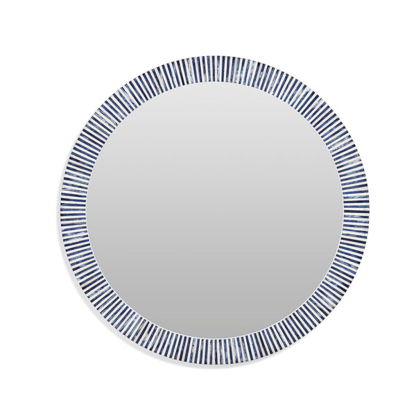 Radial Bone and Resin Blue Wall Mirror