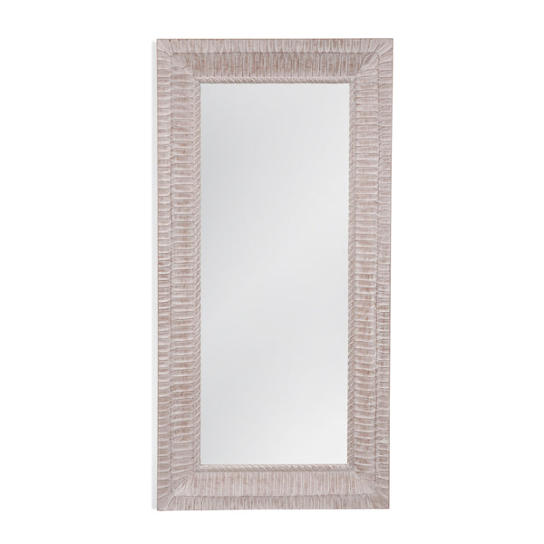 Janelle Wood White and Brown Vertical Floor Mirror