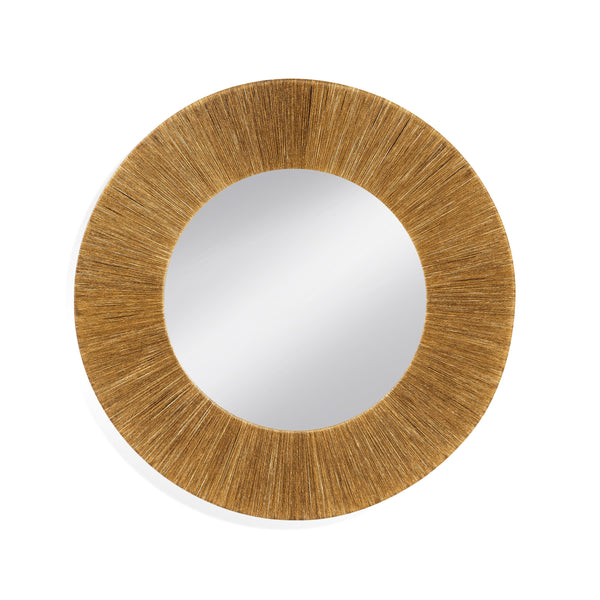 Lopez Wood and Rope Brown Wall Mirror