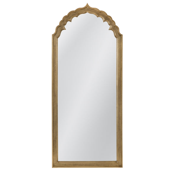 Tusk Brass and Wood Vertical Wall Mirror