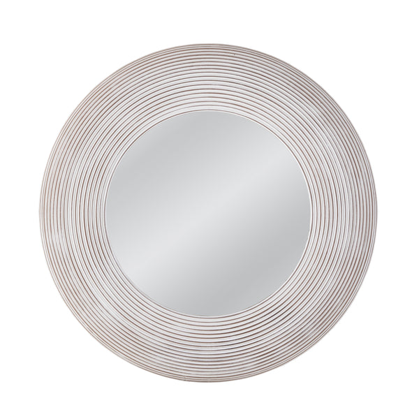 Spin Wood White Wash Wall Mirror