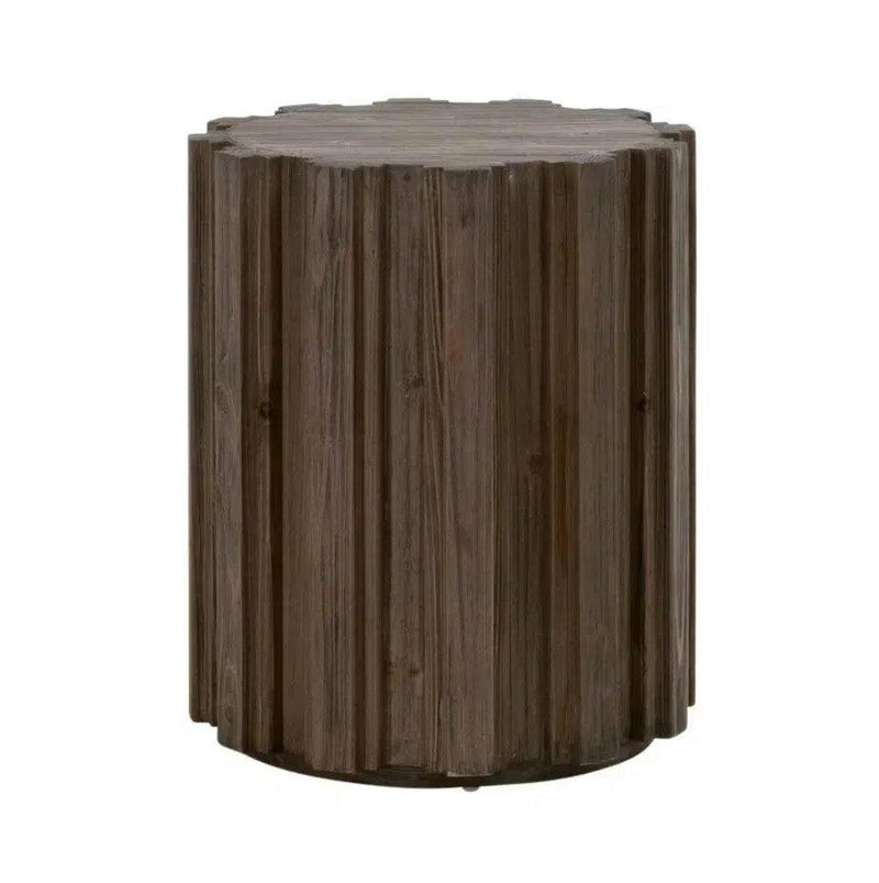 Roma Reclaimed Drum End Table Solid Wood