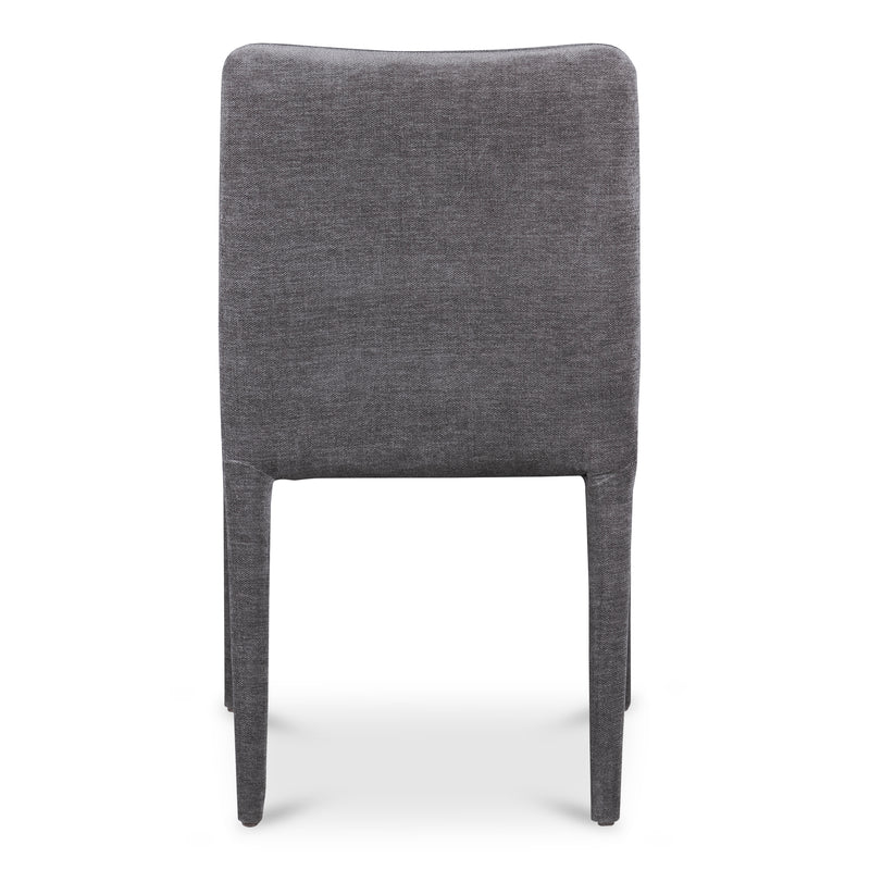 Calla Polyester and Rubber Wood Dark Grey Armless Dining Chair -Set Of Two