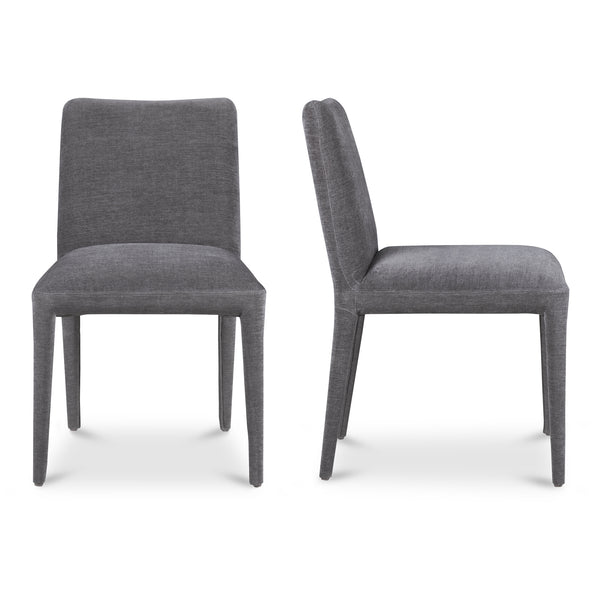 Calla Polyester and Rubber Wood Dark Grey Armless Dining Chair (Set Of 2)