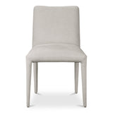 Calla Polyester and Rubber Wood Light Grey Armless Dining Chair -Set Of Two