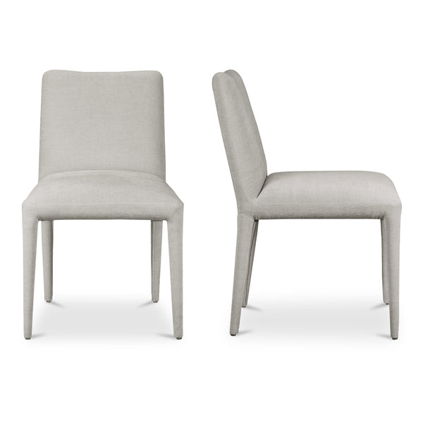 Calla Polyester and Rubber Wood Light Grey Armless Dining Chair -Set Of Two