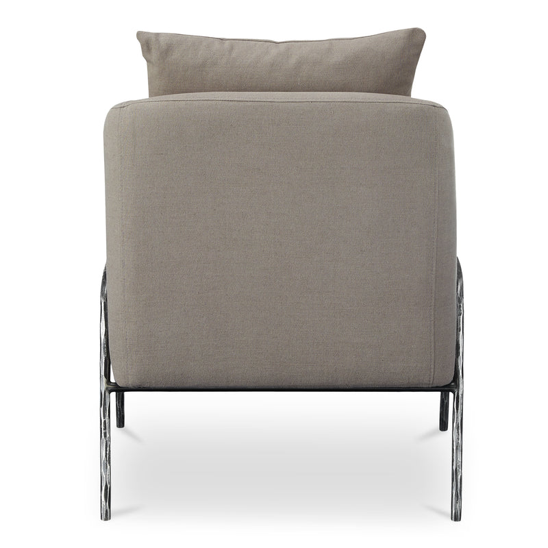 Archer Cotton and Iron Grey Armless Accent Chair