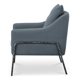 Archer Iron and Plywood Blue Arm Accent Chair