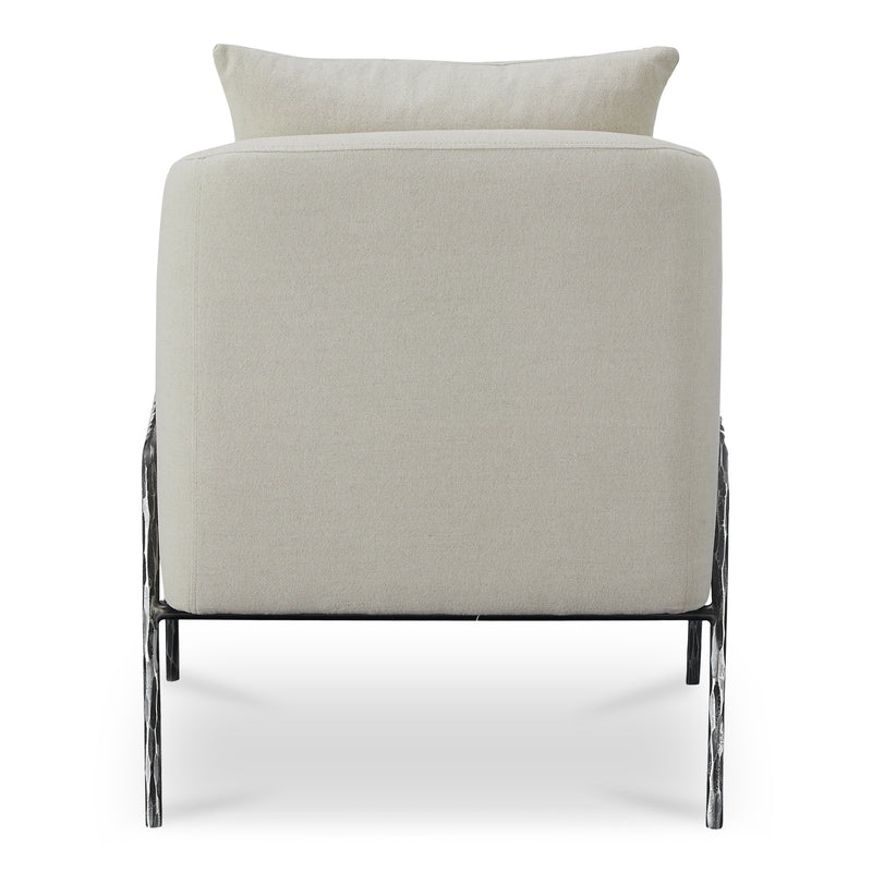 Archer Cotton and Iron Beige Armless Accent Chair