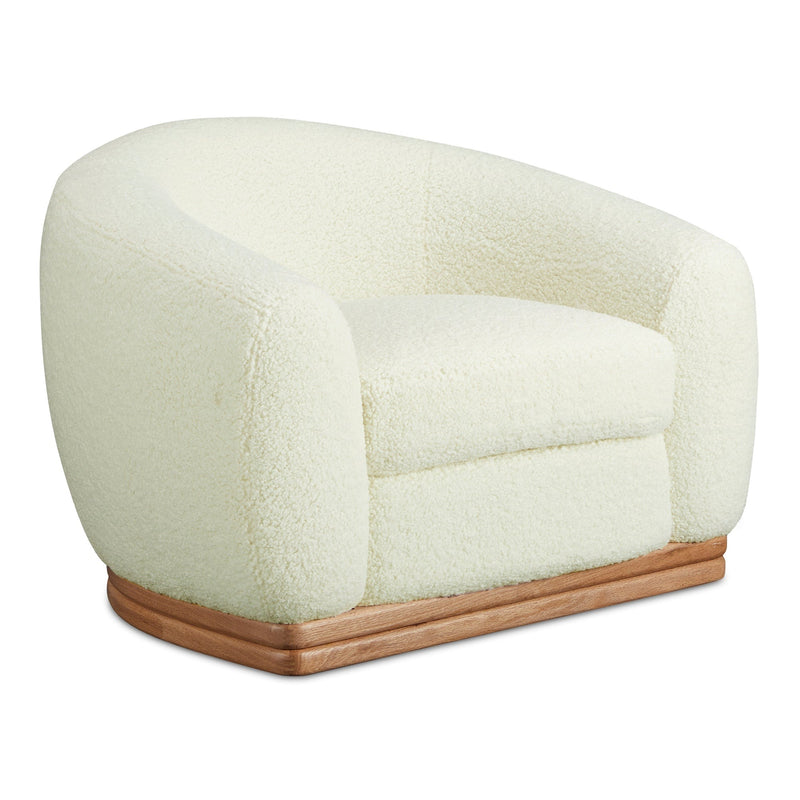 Marlowe Solid Rubber Wood White Armless Lounge Chair