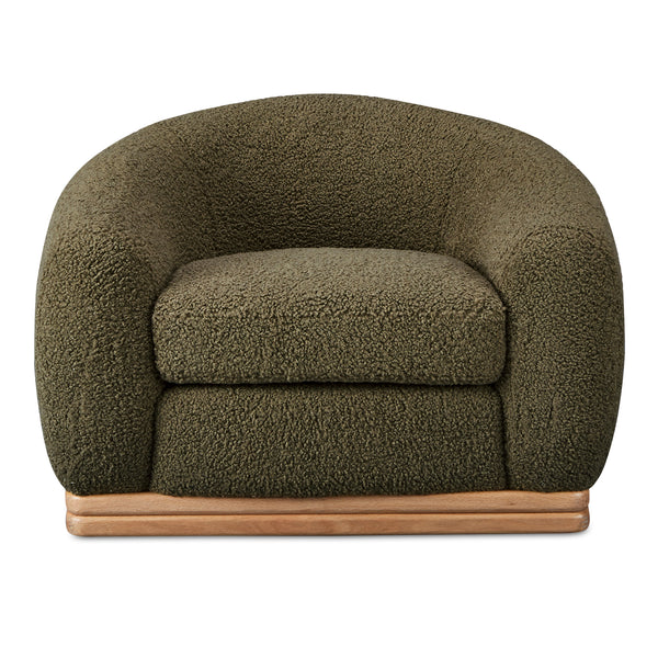 Marlowe Solid Rubber Wood Green Armless Lounge Chair
