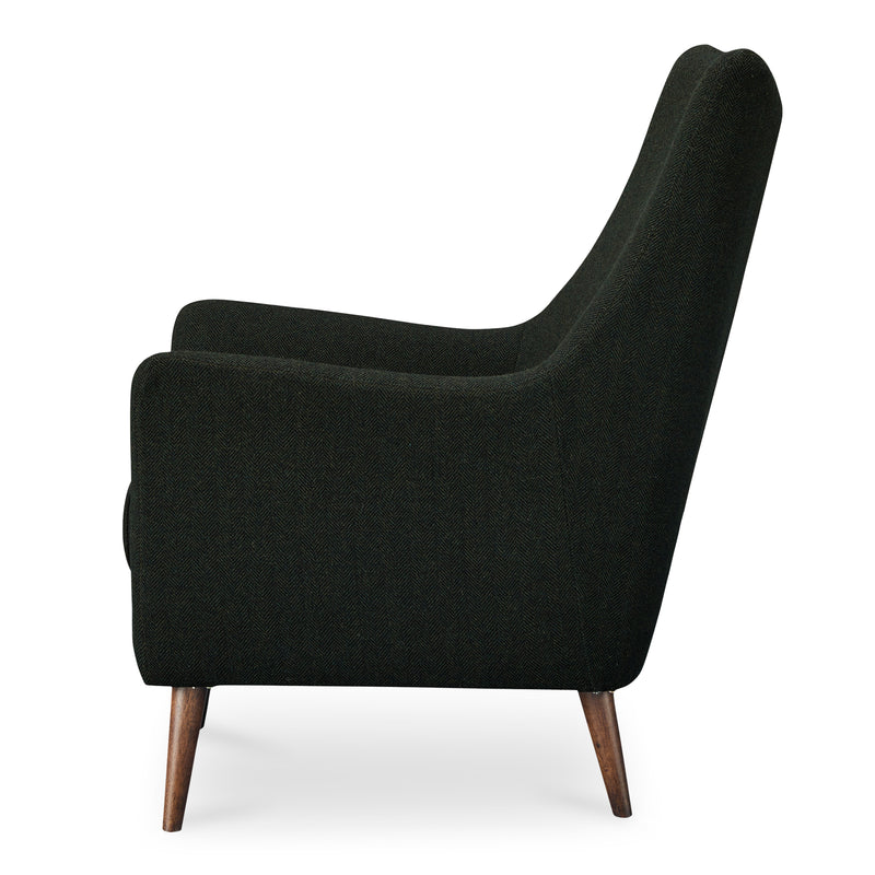 Fisher Solid Rubber Wood Black Armchair With Wool Blend