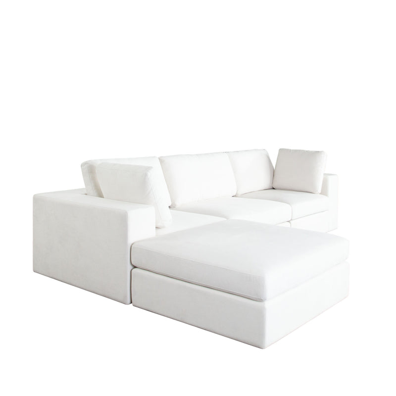 Muse Mist White 4PC Modular Reversible Chaise Sectional