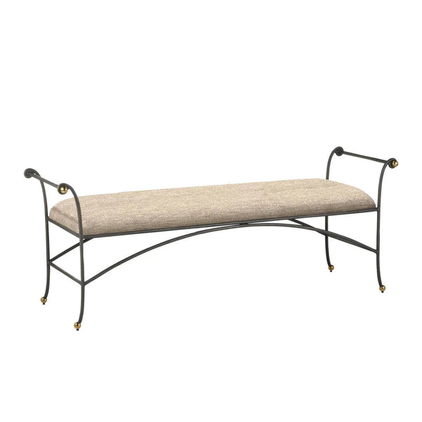 Mabel Traditional Brass Accents Bench