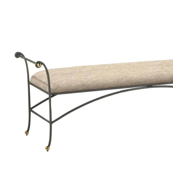 Mabel Traditional Brass Accents Bench