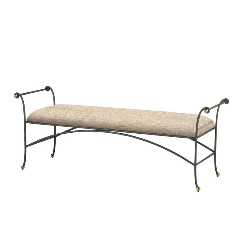 Mabel Traditional Brass Accents Bench