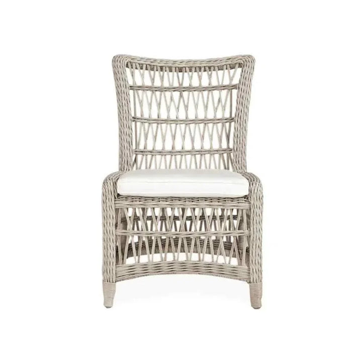 Mackinac All Weather Wicker Dining Chair Sunbrella-Outdoor Dining Chairs-Lloyd Flanders-LOOMLAN
