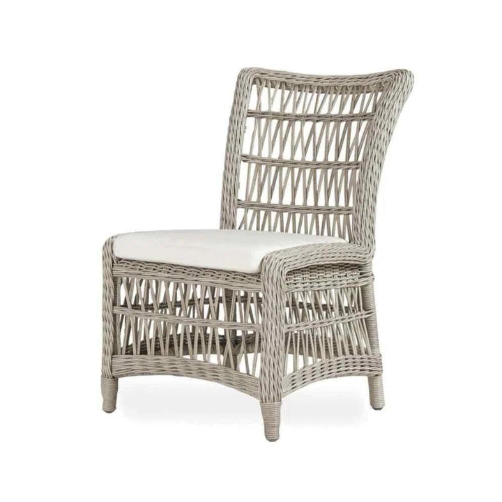 Mackinac All Weather Wicker Dining Chair Sunbrella-Outdoor Dining Chairs-Lloyd Flanders-LOOMLAN