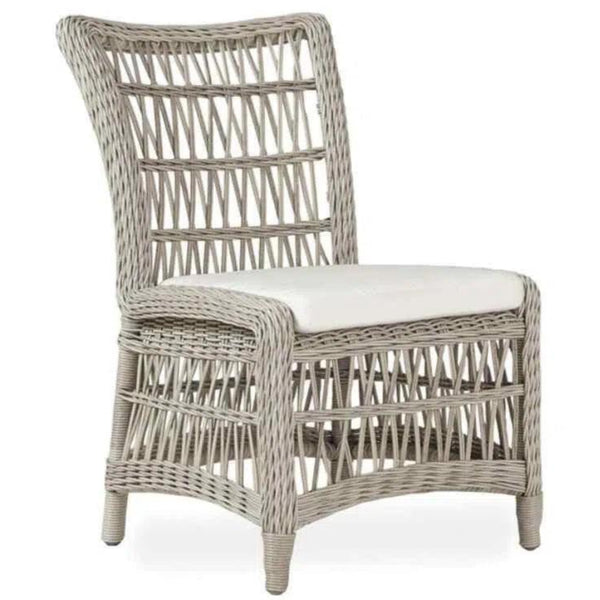 Mackinac All Weather Wicker Dining Chair Sunbrella-Outdoor Dining Chairs-Lloyd Flanders-LOOMLAN