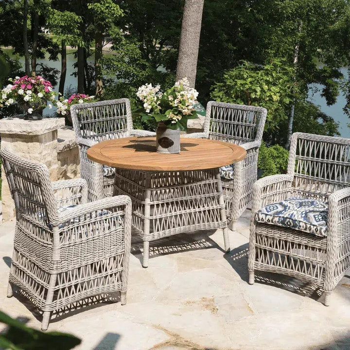 Mackinac Patio Dining Armchair Sunbrella Cushion-Outdoor Dining Chairs-Lloyd Flanders-LOOMLAN