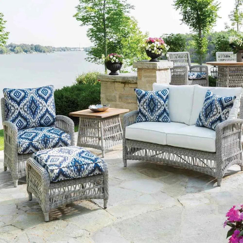 Mackinac Patio Furniture Wicker Outdoor Ottoman