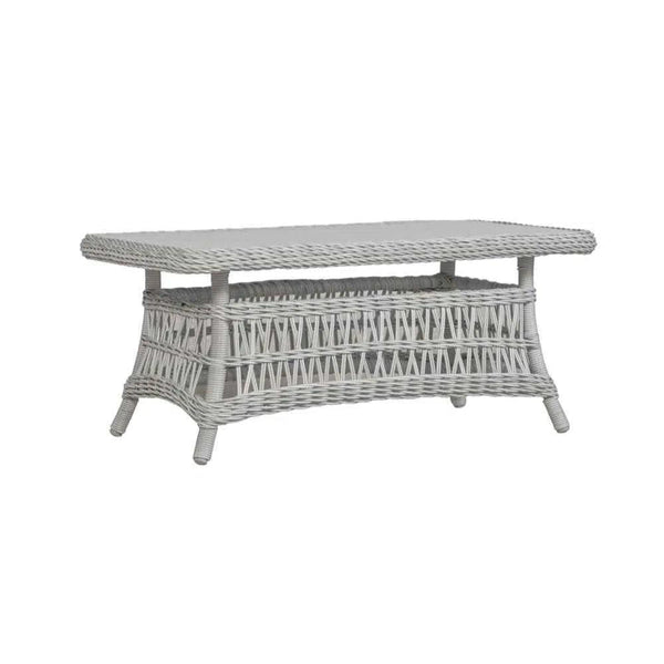 Mackinac Rectangular Wicker Patio Coffee Table-Outdoor Coffee Tables-Lloyd Flanders-LOOMLAN