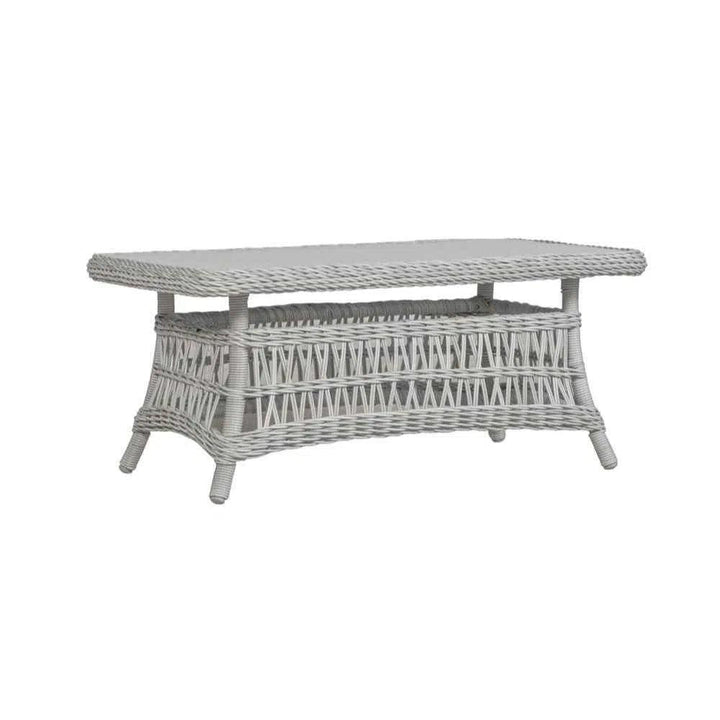 Mackinac Rectangular Wicker Patio Coffee Table-Outdoor Coffee Tables-Lloyd Flanders-LOOMLAN