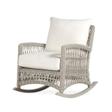 Mackinac Wicker Outdoor Rocker Lounge Chair With Cushions Outdoor Accent Chairs LOOMLAN By Lloyd Flanders