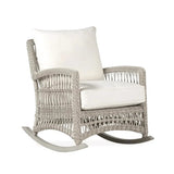 Mackinac Wicker Outdoor Rocker Lounge Chair With Cushions Outdoor Accent Chairs LOOMLAN By Lloyd Flanders