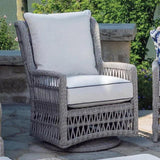 Mackinac Wicker Outdoor Swivel Glider Chair - High Back