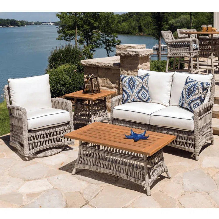 Mackinac Wicker Outdoor Wicker Loveseat Cushions - LOOMLAN - Lloyd Flanders - Outdoor Sofas & Loveseats