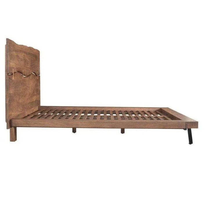 Madagascar Wood Brown Platform Bed Frame - LOOMLAN - Moe's Home - Beds