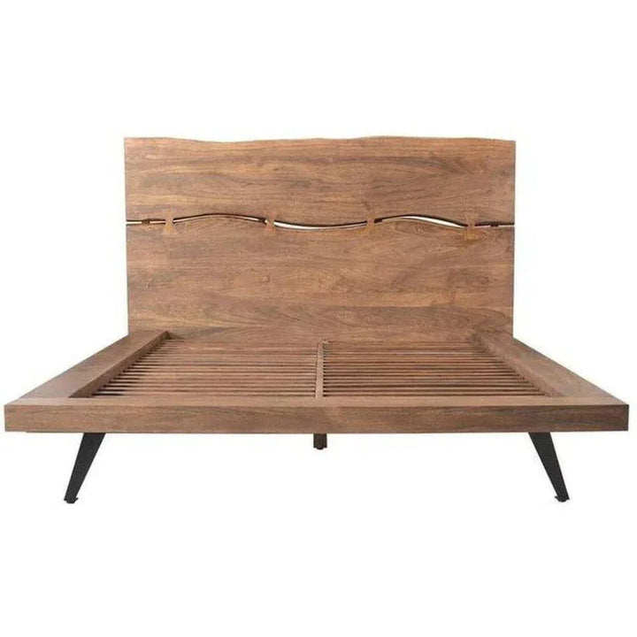 Madagascar Wood Brown Platform Bed Frame - LOOMLAN - Moe's Home - Beds