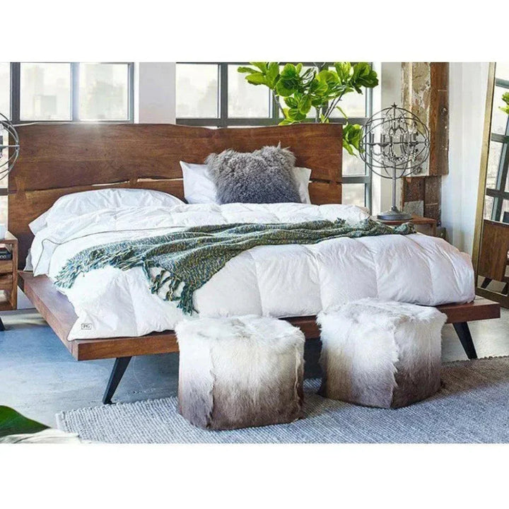 Madagascar Wood Brown Platform Bed Frame - LOOMLAN - Moe's Home - Beds