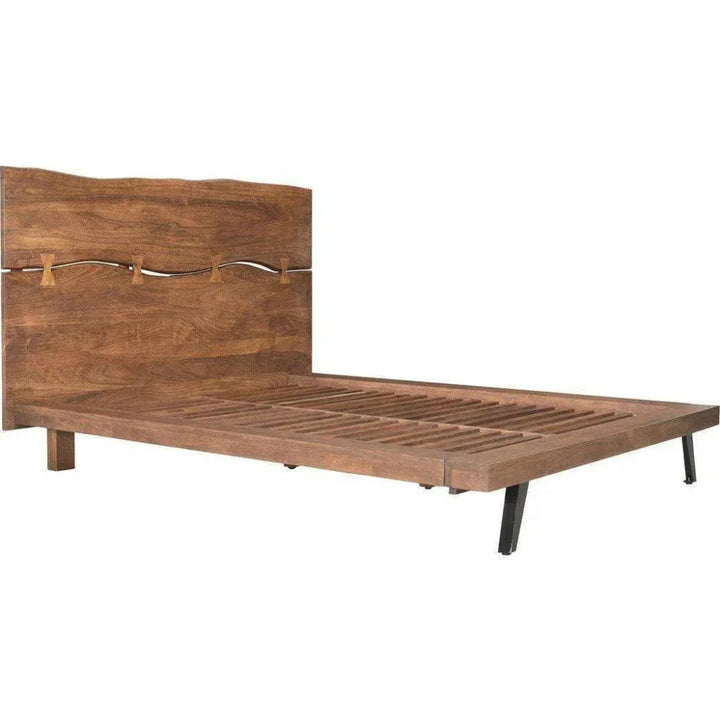 Madagascar Wood Brown Platform Bed Frame - LOOMLAN - Moe's Home - Beds