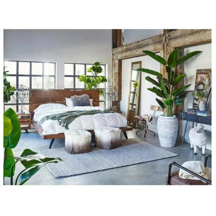 Madagascar Wood Brown Platform Bed Frame - LOOMLAN - Moe's Home - Beds