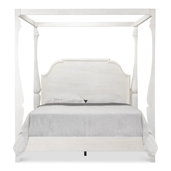 Madeline Bungalow Iron King Bed Frame White-Beds-Sarreid-LOOMLAN