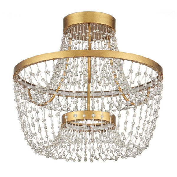 Mademoiselle Gold Semi-Flush Mount-Flush Mounts-Currey & Co-LOOMLAN