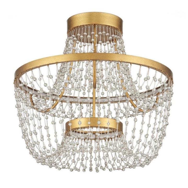 Mademoiselle Gold Semi-Flush Mount-Flush Mounts-Currey & Co-LOOMLAN