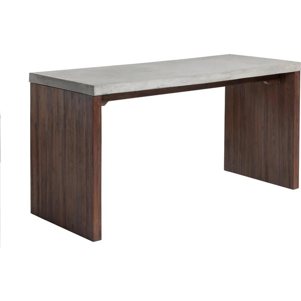 Madrid Desk Concrete Top WithWood Base