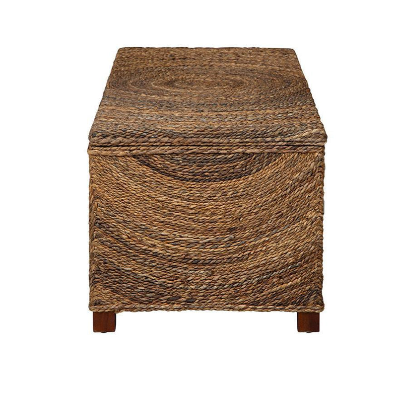 Madura Seagrass Upholstered Wooden Storage Bench