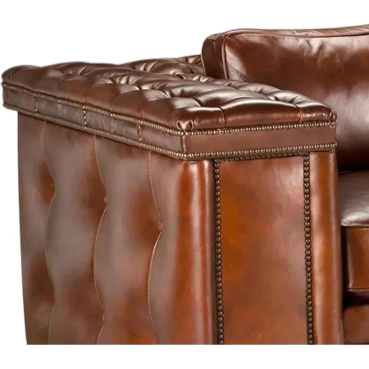 Maestro Large Size Low Profile Leather Couch Wide Arms - LOOMLAN - Uptown Sebastian - Sofas & Loveseats