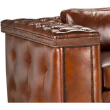 Maestro Large Size Low Profile Leather Couch Wide Arms