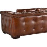 Maestro Large Size Low Profile Leather Couch Wide Arms