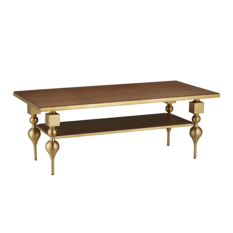 Maeve Sophisticated Brass Cocktail Table-Coffee Tables-Currey & Co-LOOMLAN