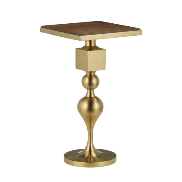 Maeve Brushed Brass Accent Table